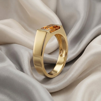 Natural Citrine Prestige Ring in 925 Sterling Silver