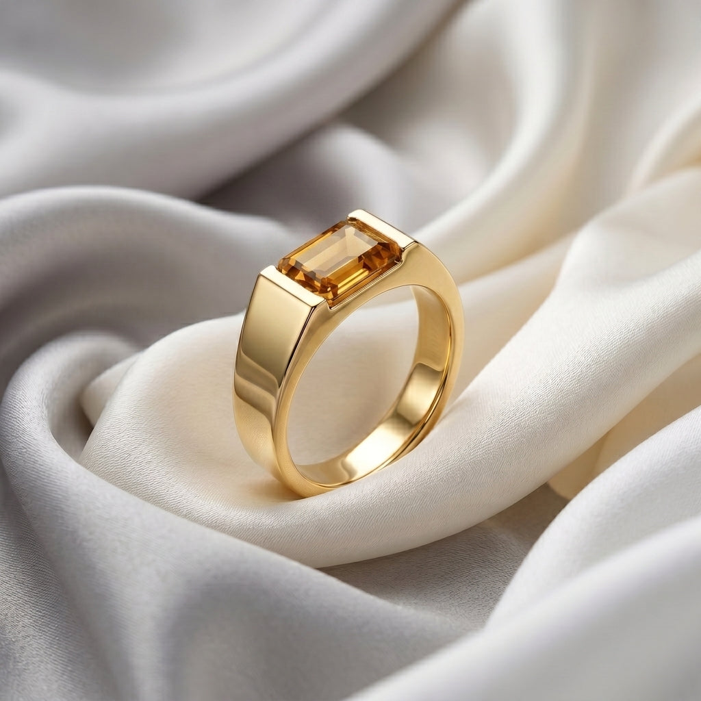 Natural Citrine Prestige Ring in 925 Sterling Silver