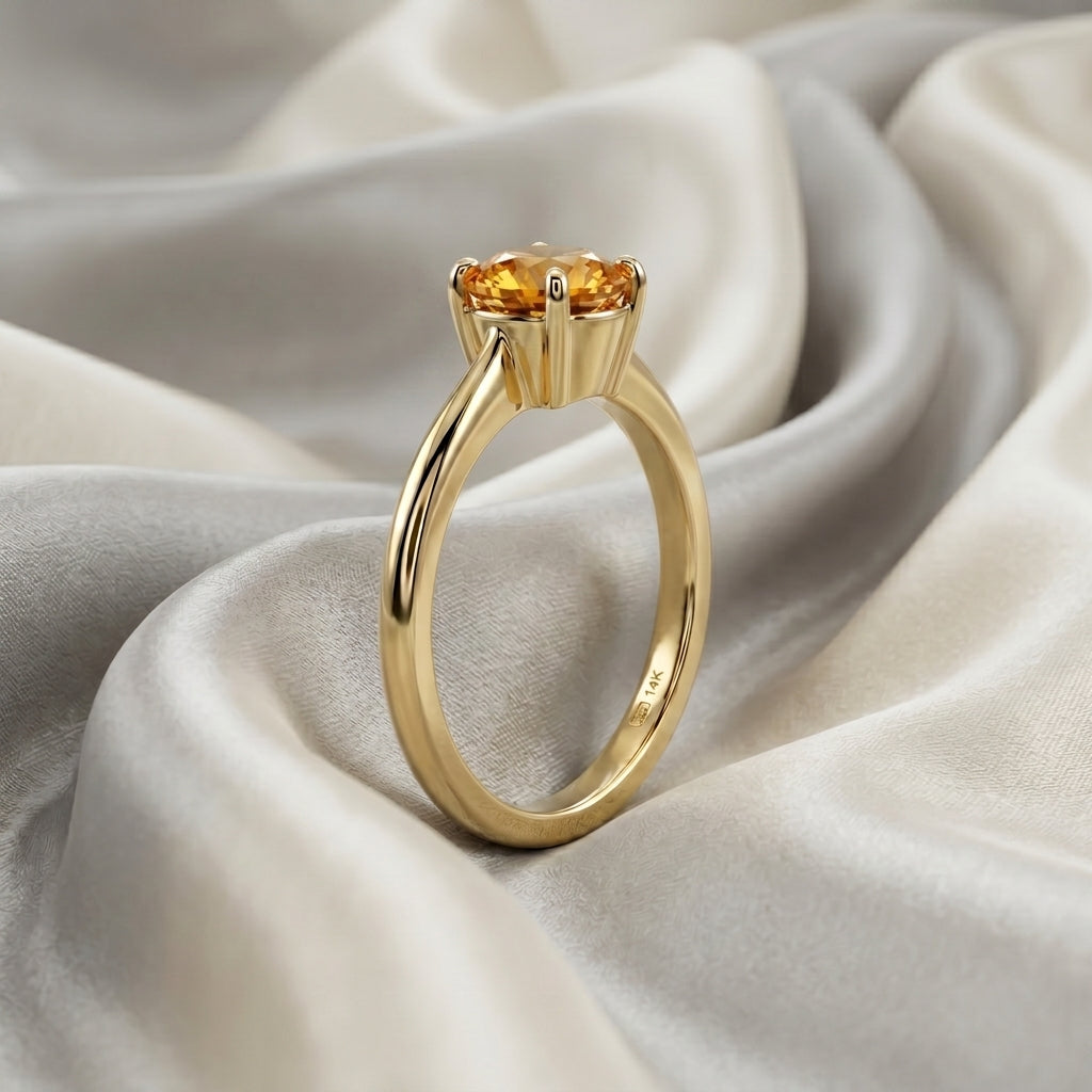 Natural Citrine The Ever Ring in 925 Sterling Silver