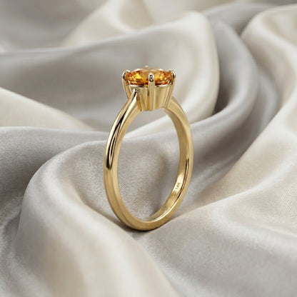 Natural Citrine The Ever Ring in 925 Sterling Silver