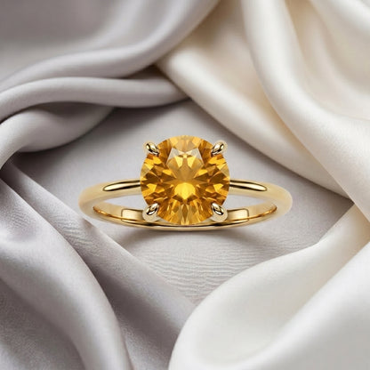 Natural Citrine The Ever Ring in 925 Sterling Silver