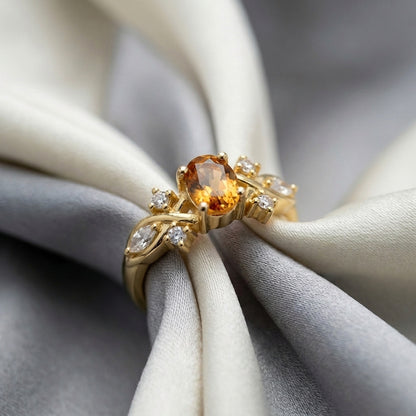 Natural Citrine The Willow Ring in 925 Sterling Silver