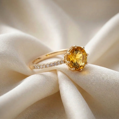 Natural Citrine Serenity Ring in 925 Sterling Silver