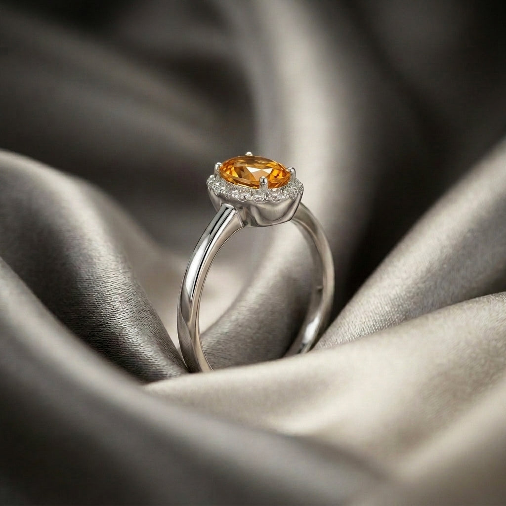 Natural Citrine Venus Ring in 925 Sterling Silver