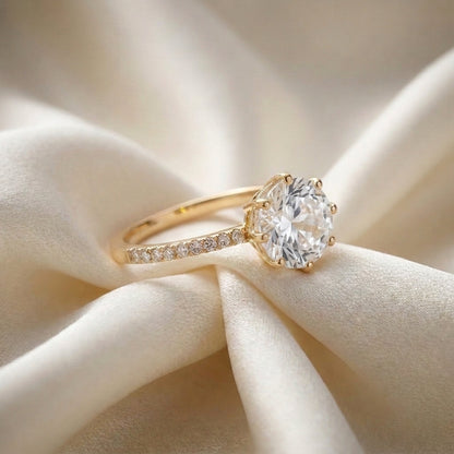 Natural White Topaz Serenity Ring in 925 Sterling Silver