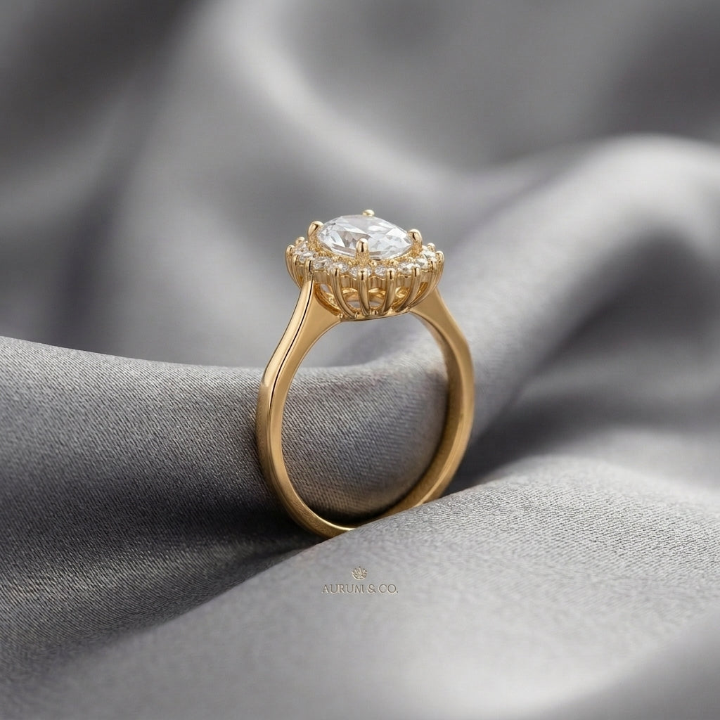 Natural White Topaz The Dahlia Ring in 925 Sterling Silver