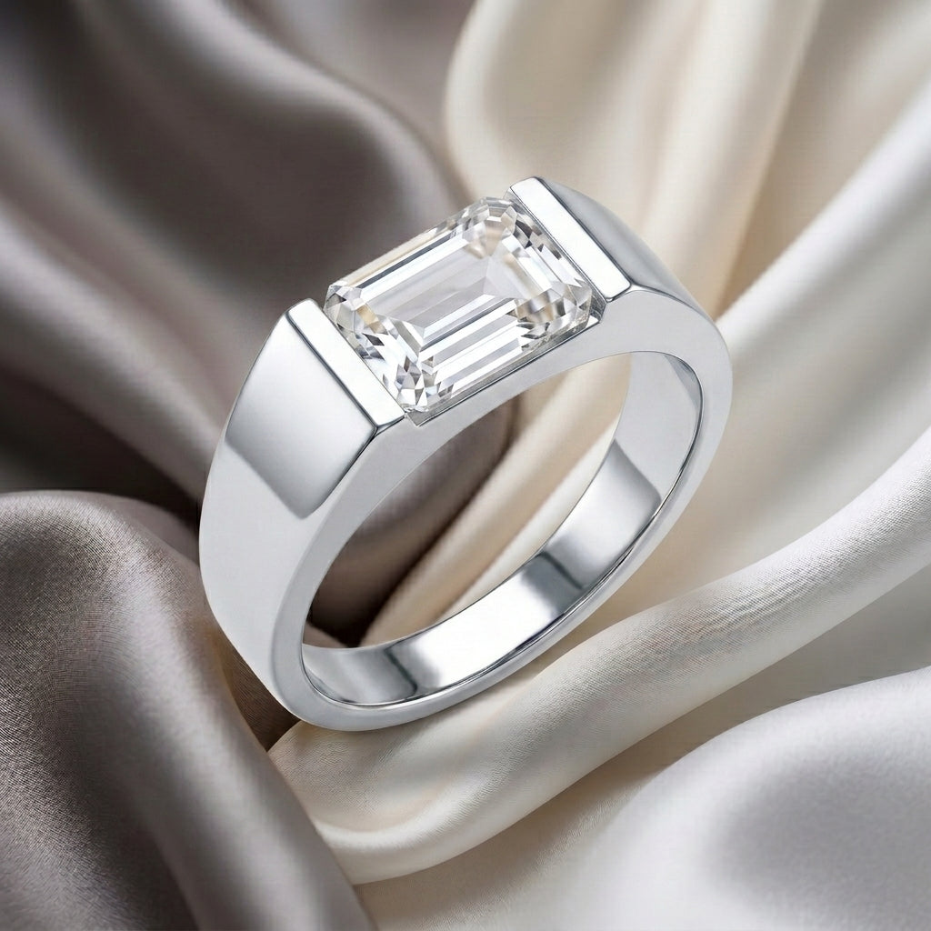 Natural White Topaz Prestige Ring in 925 Sterling Silver