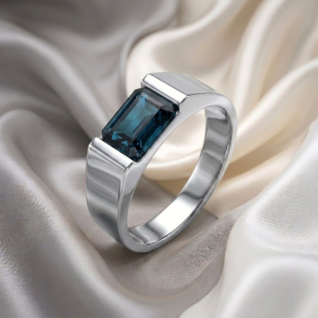Natural London Blue Topaz Prestige Ring in 925 Sterling Silver