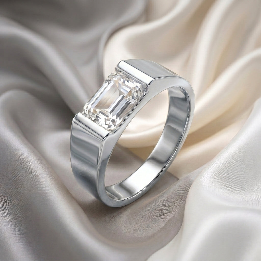Natural White Topaz Prestige Ring in 925 Sterling Silver