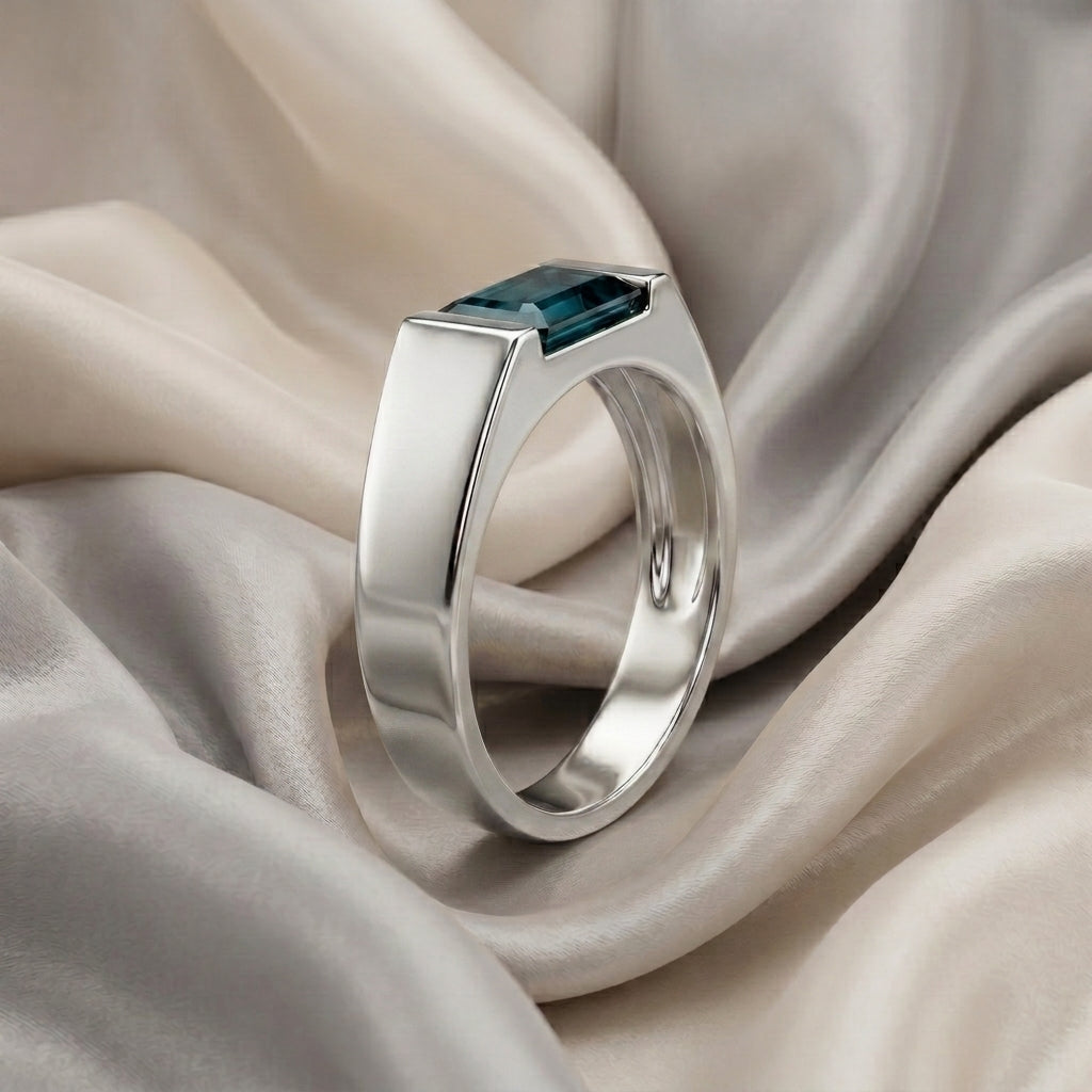 Natural London Blue Topaz Prestige Ring in 925 Sterling Silver