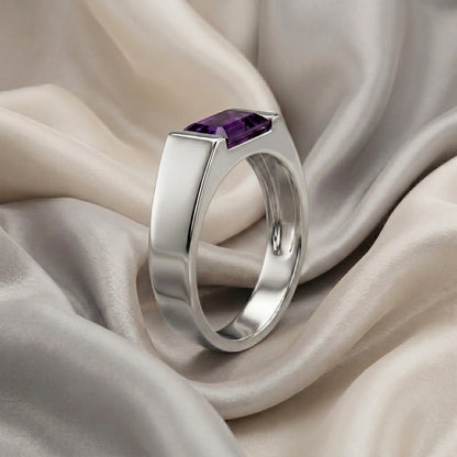 Natural Amethyst Prestige Ring in 925 Sterling Silver
