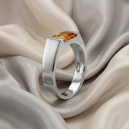 Natural Citrine Prestige Ring in 925 Sterling Silver