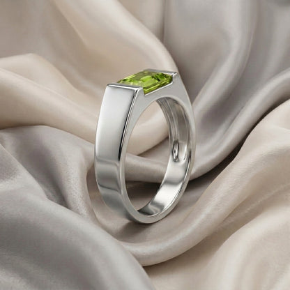 Natural Peridot Prestige Ring in 925 Sterling Silver