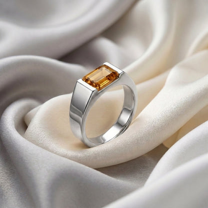 Natural Citrine Prestige Ring in 925 Sterling Silver