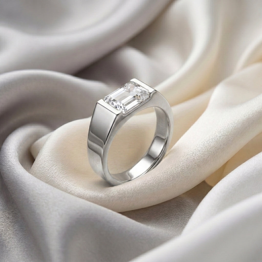 Natural White Topaz Prestige Ring in 925 Sterling Silver