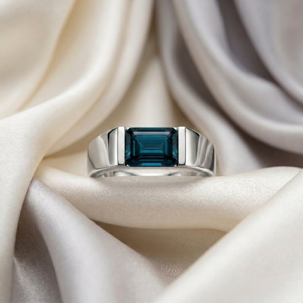 Natural London Blue Topaz Prestige Ring in 925 Sterling Silver