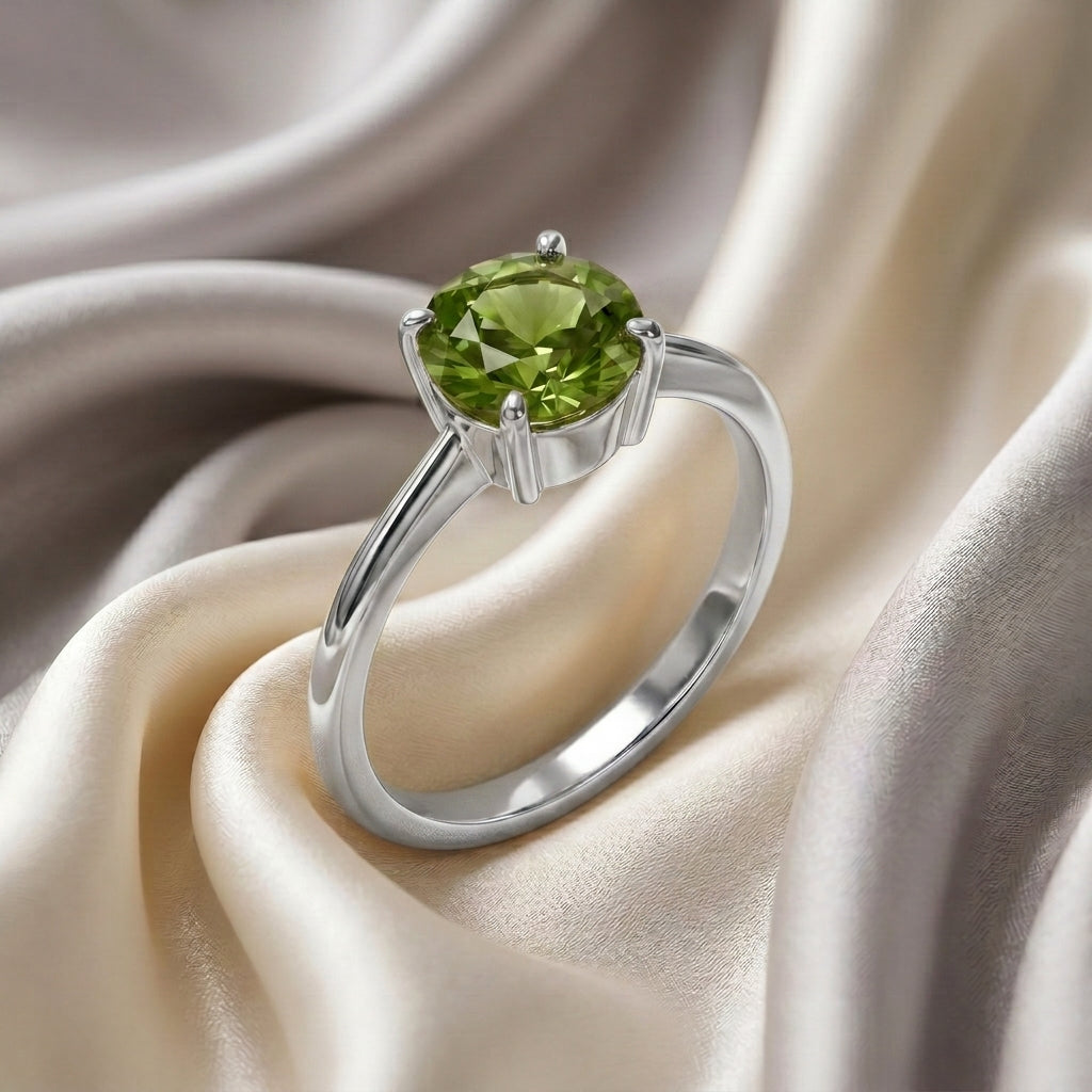 Natural Peridot The Ever Ring in 925 Sterling Silver