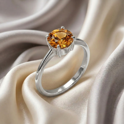 Natural Citrine The Ever Ring in 925 Sterling Silver