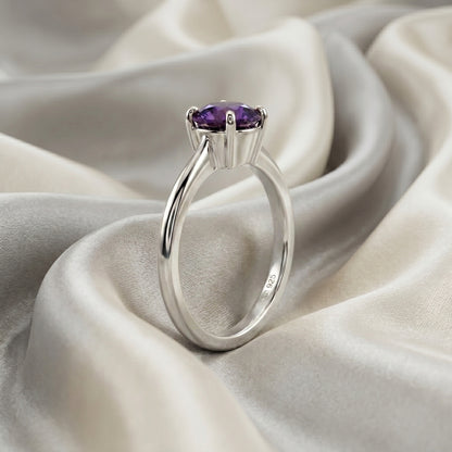 Natural Amethyst The Ever Ring in 925 Sterling Silver