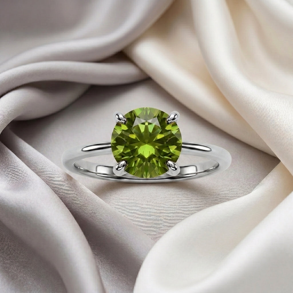 Natural Peridot The Ever Ring in 925 Sterling Silver