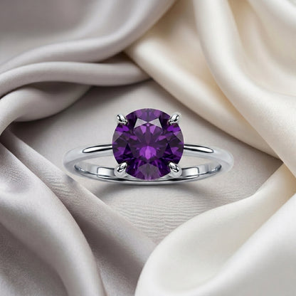Natural Amethyst The Ever Ring in 925 Sterling Silver