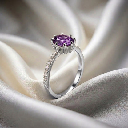 Natural Amethyst Serenity Ring in 925 Sterling Silver