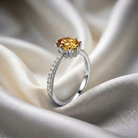 Natural Citrine Serenity Ring in 925 Sterling Silver