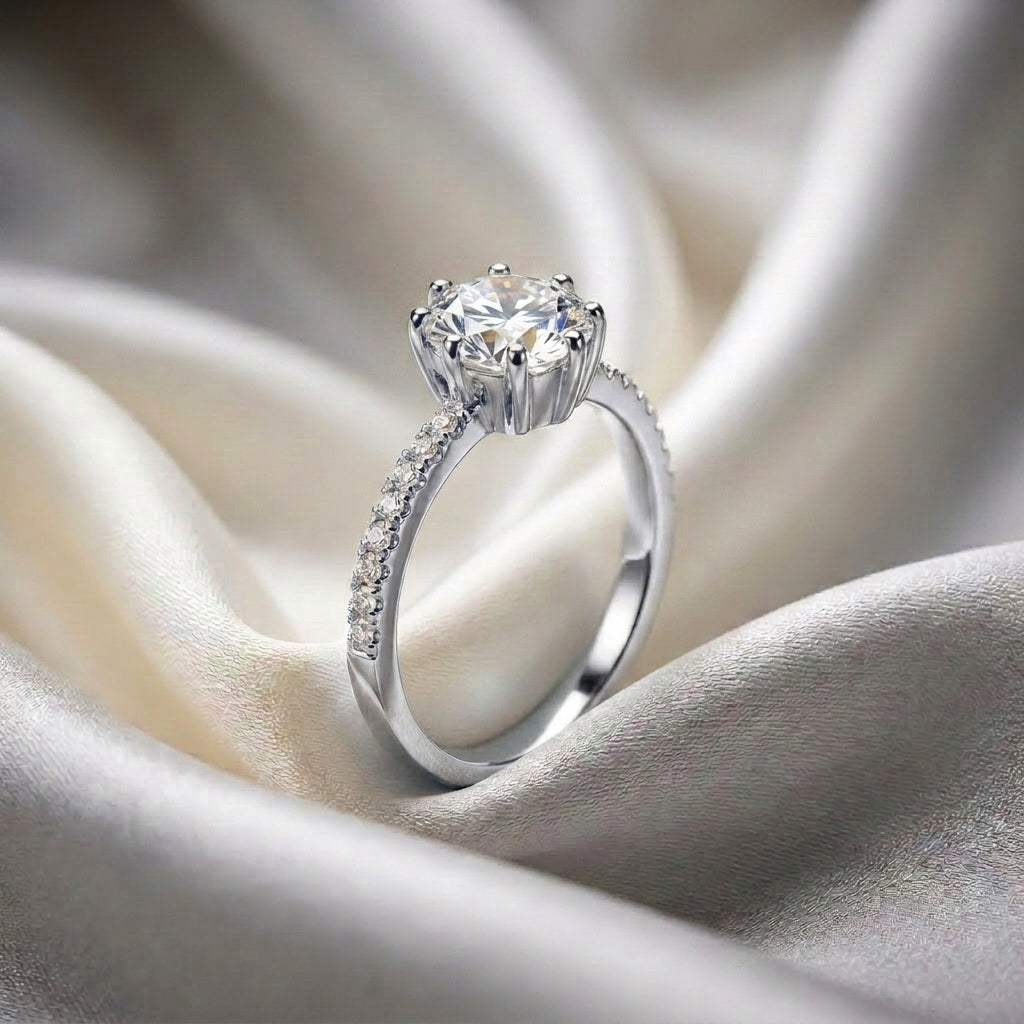 Natural White Topaz Serenity Ring in 925 Sterling Silver