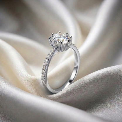 Natural White Topaz Serenity Ring in 925 Sterling Silver