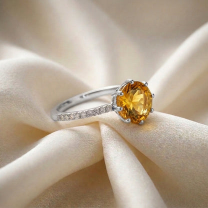 Natural Citrine Serenity Ring in 925 Sterling Silver