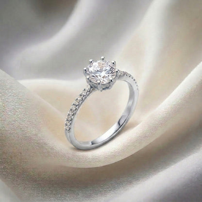 Natural White Topaz Serenity Ring in 925 Sterling Silver