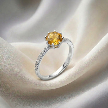 Natural Citrine Serenity Ring in 925 Sterling Silver