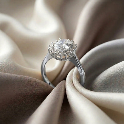 Natural White Topaz The Dahlia Ring in 925 Sterling Silver