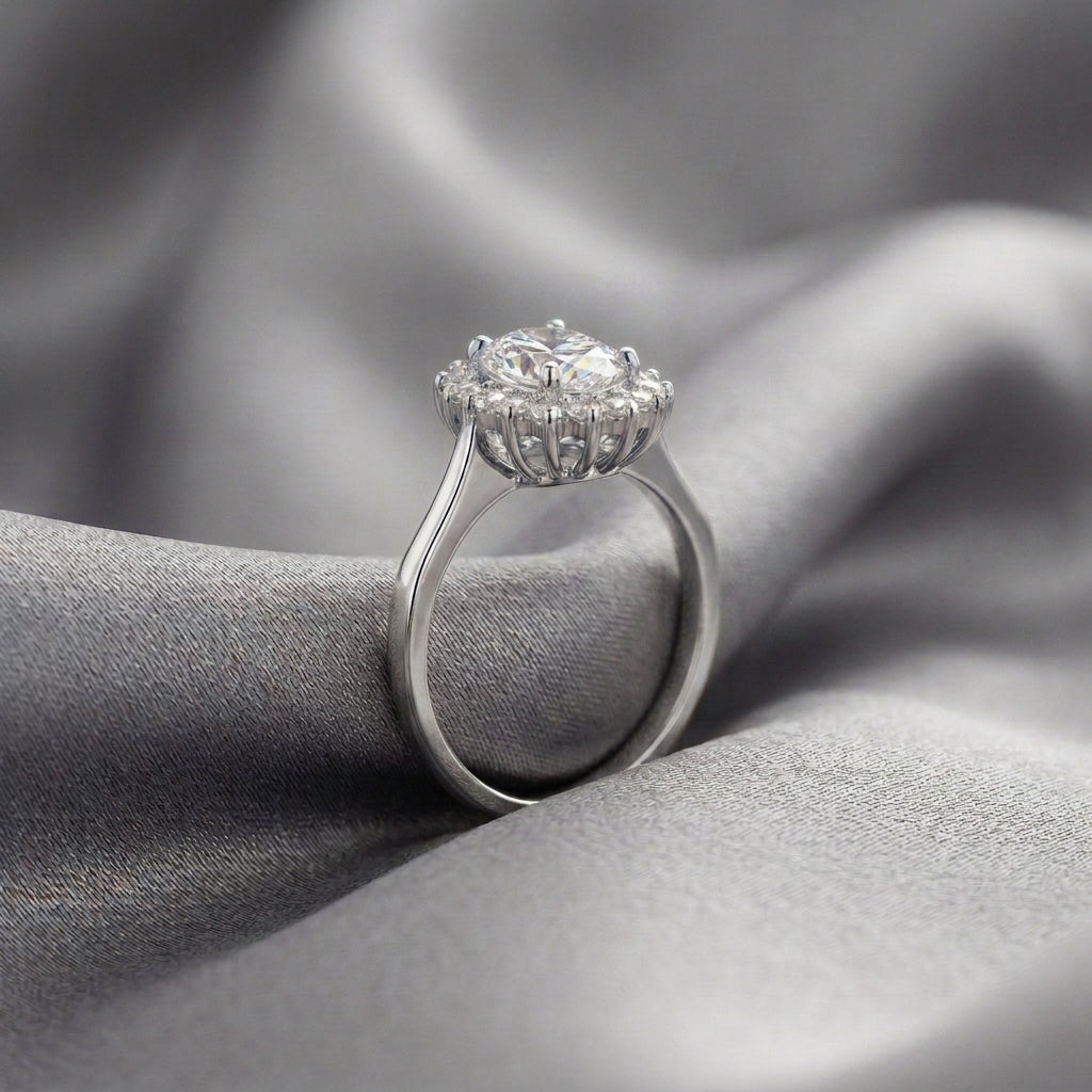 Natural White Topaz The Dahlia Ring in 925 Sterling Silver