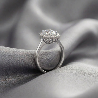 Natural White Topaz The Dahlia Ring in 925 Sterling Silver