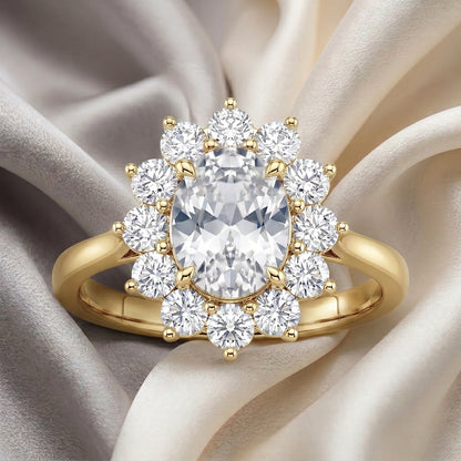 Natural White Topaz Roselle Ring in 925 Sterling Silver