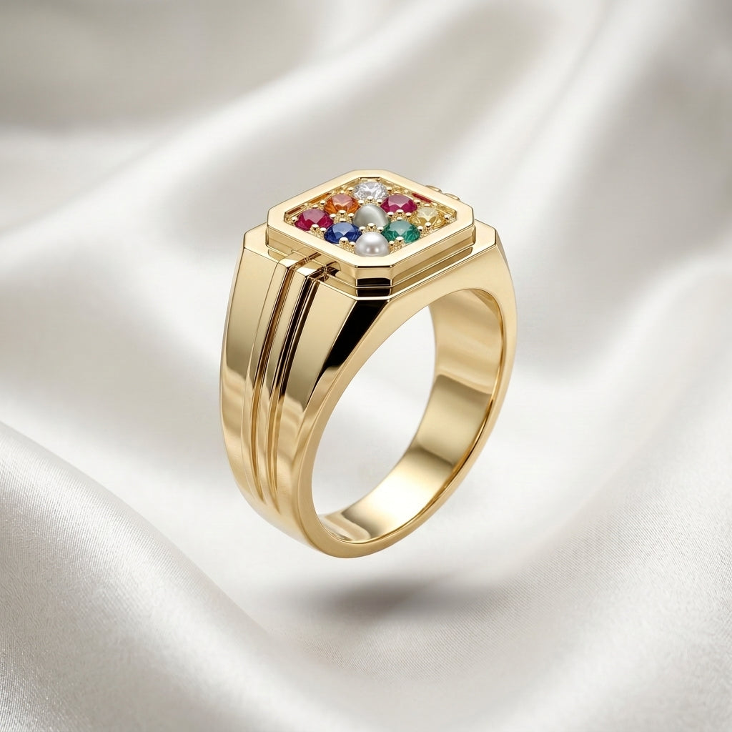 Nawarathna Ring in 925 Sterling Silver