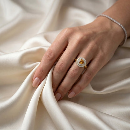 Natural Citrine The Dazzle Ring in 925 Sterling Silver