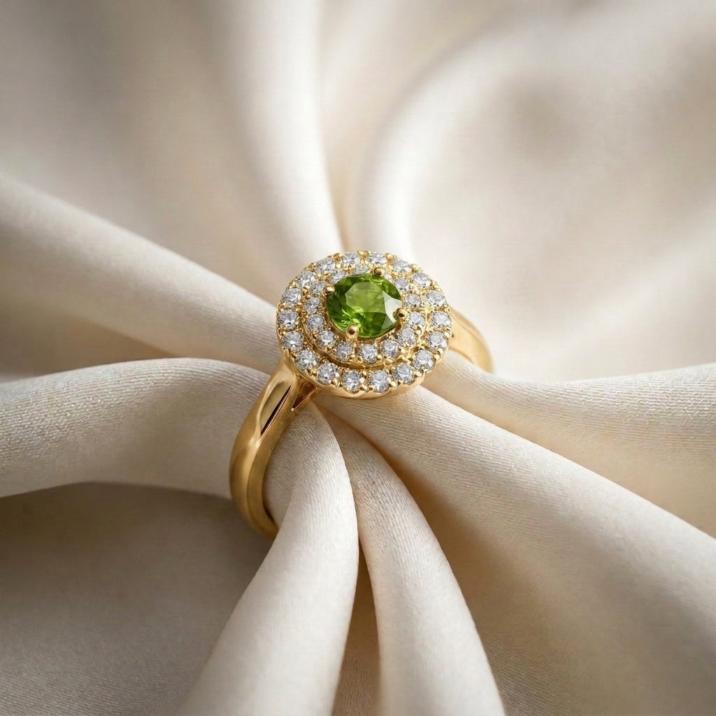 Natural Peridot The Dazzle Ring in 925 Sterling Silver