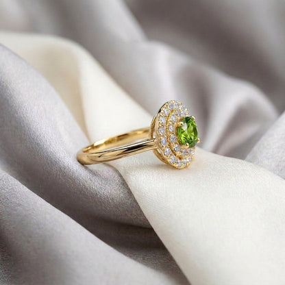 Natural Peridot The Dazzle Ring in 925 Sterling Silver