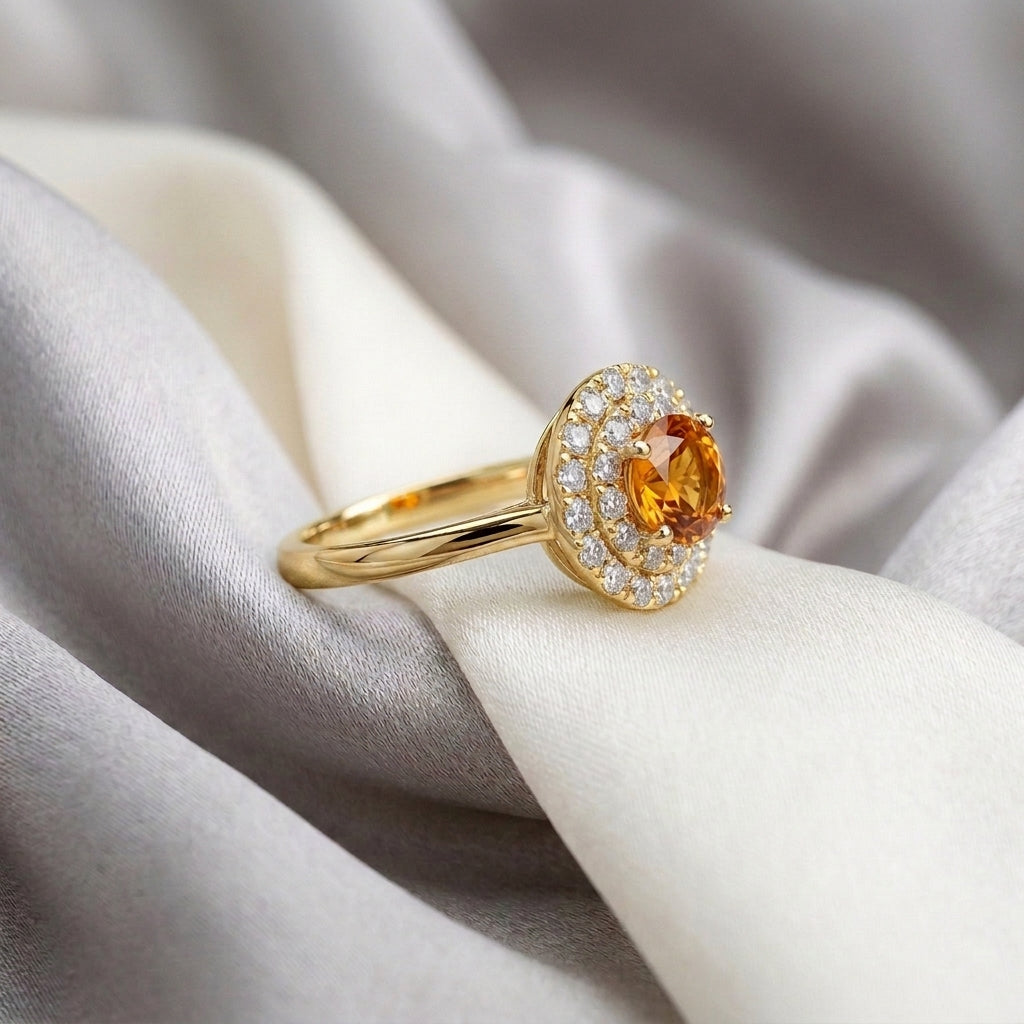 Natural Citrine The Dazzle Ring in 925 Sterling Silver