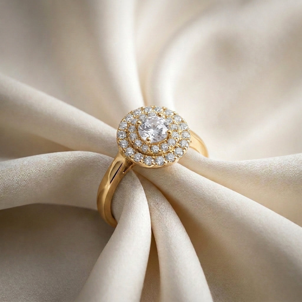 Natural White Topaz The Dazzle Ring in 925 Sterling Silver
