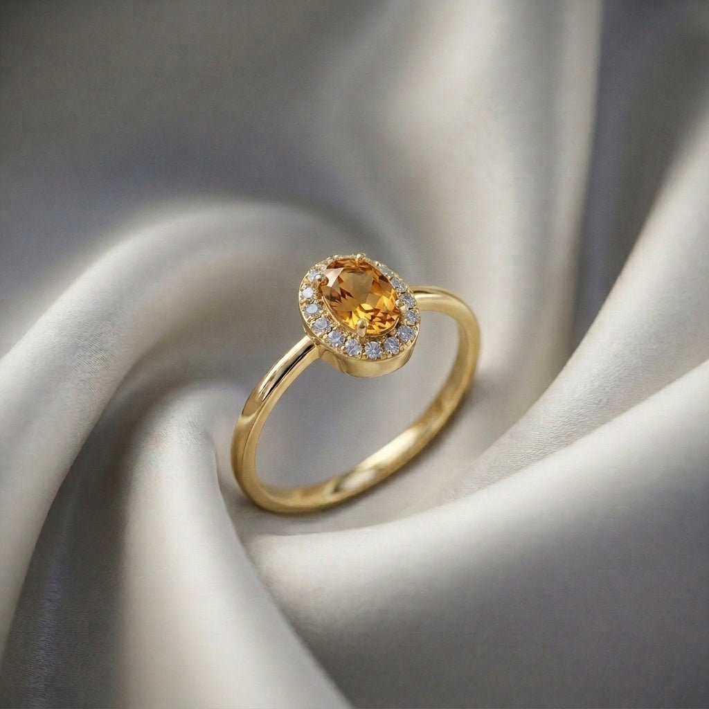 Natural Citrine Venus Ring in 925 Sterling Silver