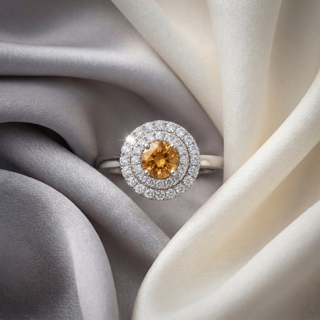 Natural Citrine The Dazzle Ring in 925 Sterling Silver