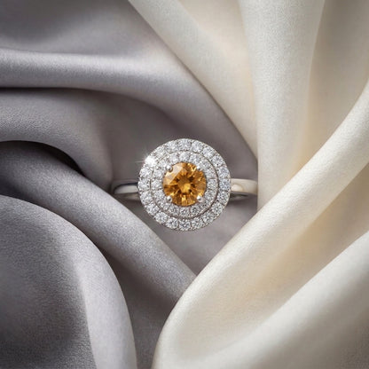Natural Citrine The Dazzle Ring in 925 Sterling Silver
