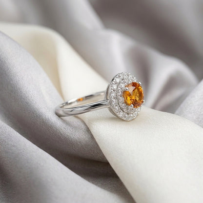 Natural Citrine The Dazzle Ring in 925 Sterling Silver