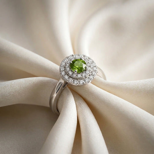 Natural Peridot The Dazzle Ring in 925 Sterling Silver