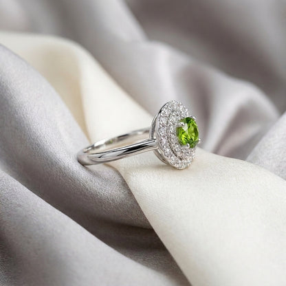 Natural Peridot The Dazzle Ring in 925 Sterling Silver