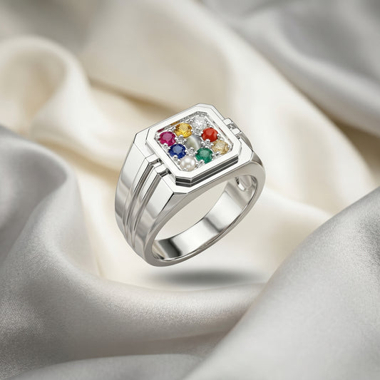 Nawarathna Ring in 925 Sterling Silver