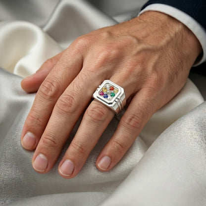 Nawarathna Ring in 925 Sterling Silver